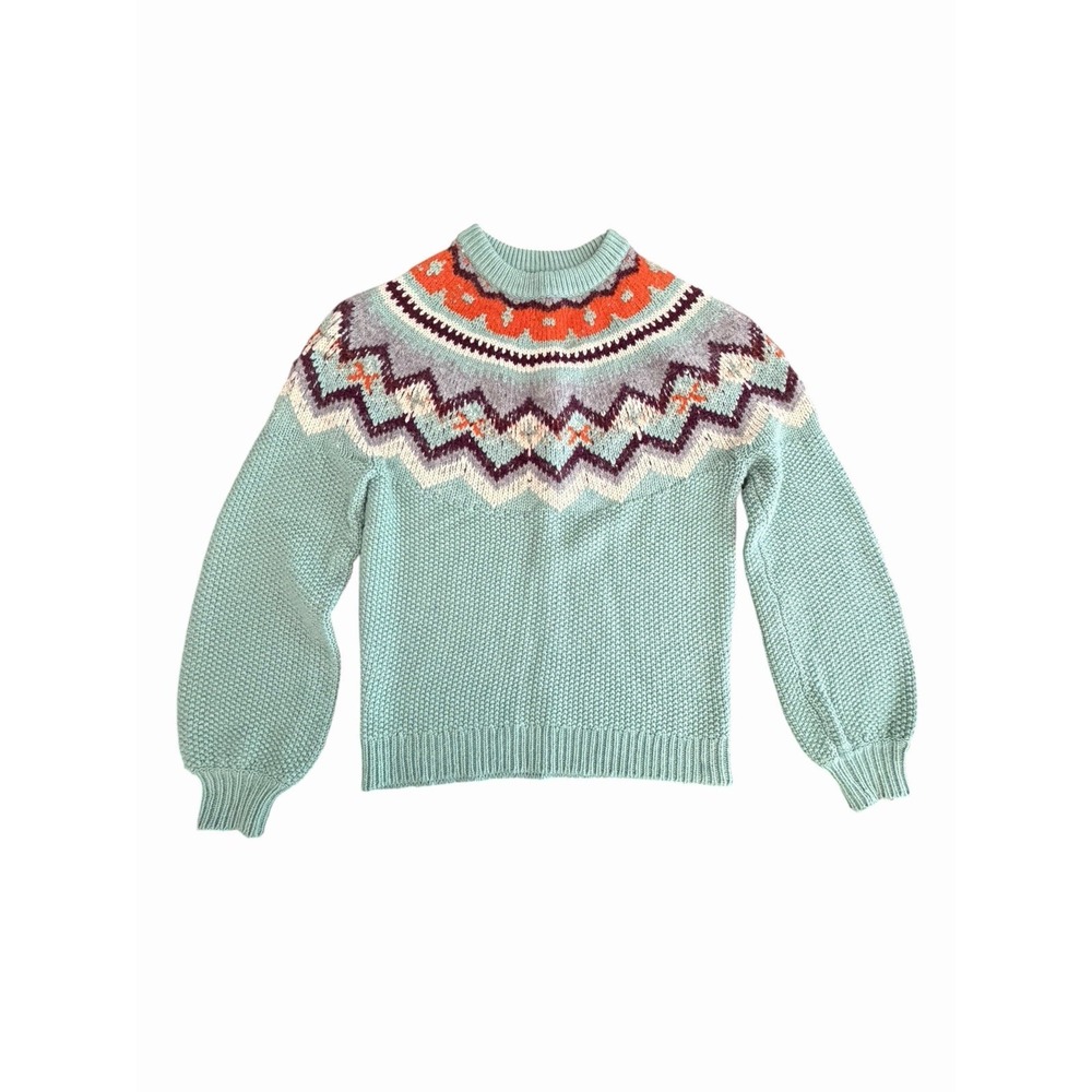 J Crew Sweater Women's Small Alpaca Lambs Wool Fair Isle Chunky Knit #RR-1